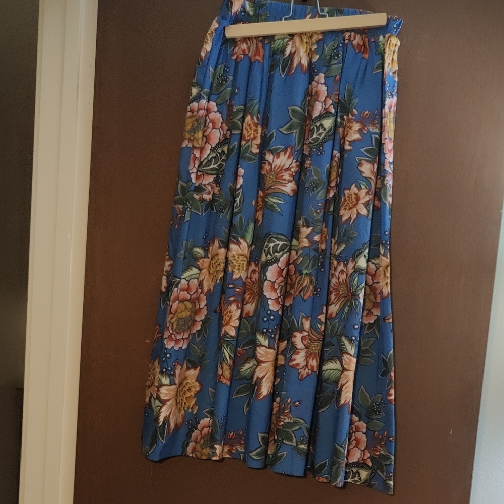 Philosophy Blue Floral A-Line Skirt